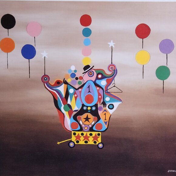 1980s Vintage Fine Art Poster, Jonathan Winters "Saturday's Clown" 28"x22" NOS - Picture 3 of 8